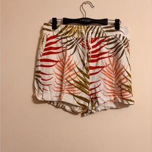 Rachel Zoe High Waist Tropical Print Shorts - Red, Green, White